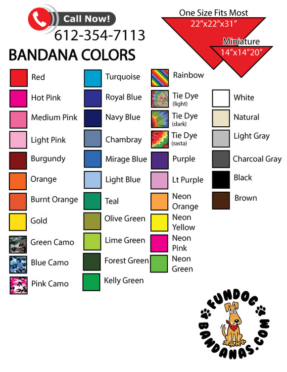 Solid Color Bandanas - No Tags