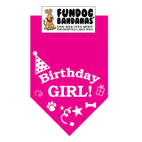 Wholesale 10 Pack - Birthday Girl Bandana - Hot Pink Only - FunDogBandanas