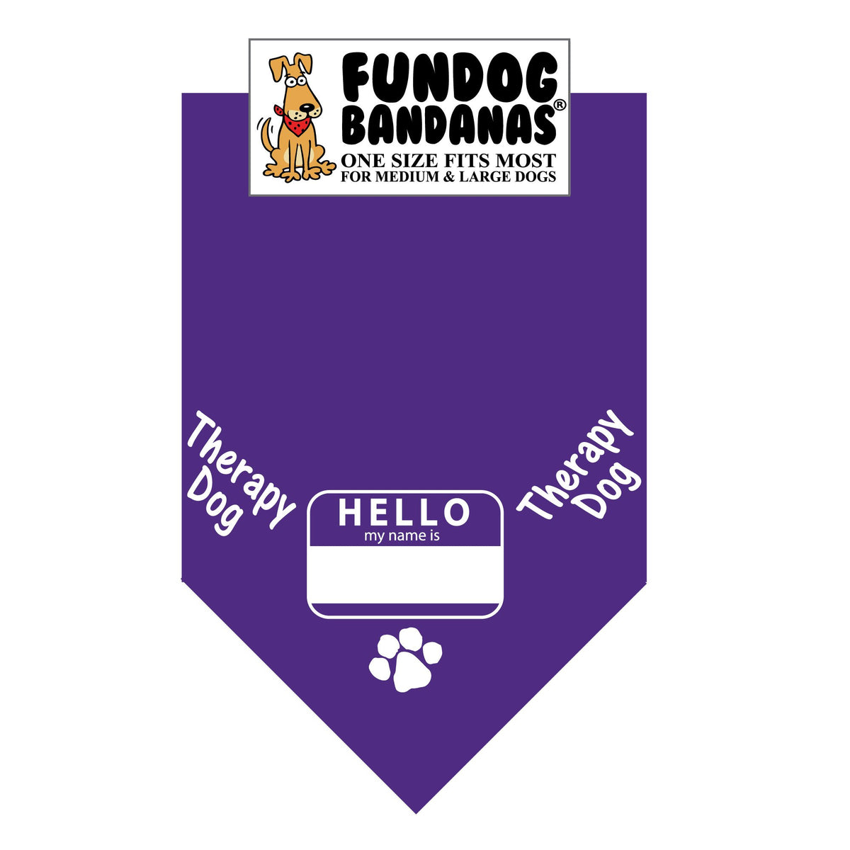 Wholesale Pack Hello My Name is.Therapy Dog Bandana nametag Assorted Colors