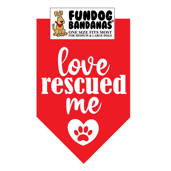 Wholesale Pack - Love Rescued Me Bandana - red only