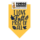 Wholesale Pack - I Love Fall Most of All Bandana - Assorted Colors