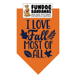 Wholesale Pack - I Love Fall Most of All Bandana - Assorted Colors