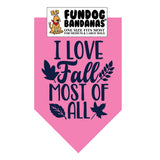 Wholesale Pack - I Love Fall Most of All Bandana - Assorted Colors