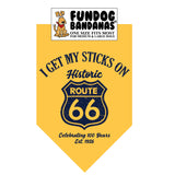 Wholesale Pack - Vintage I Get My Sticks on Route 66...Celebrating 100 Years Bandana