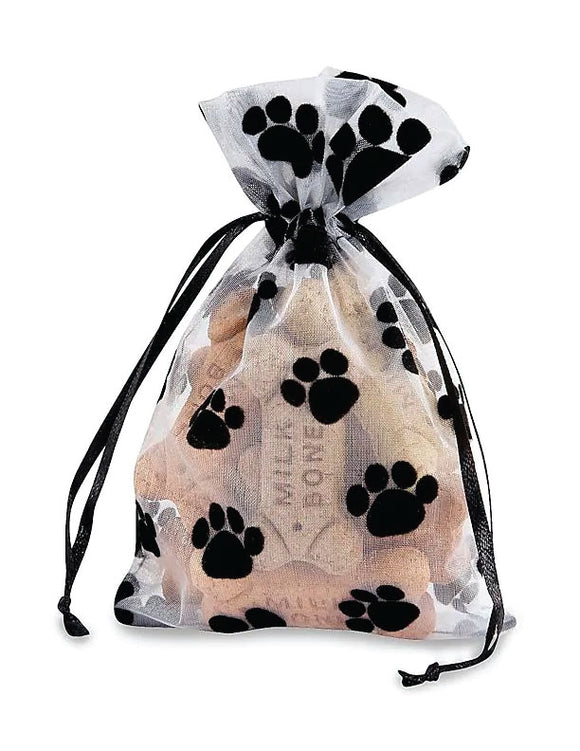 Paw Print Organza Bags