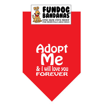 Wholesale Pack - Adopt Me & I will love you forever (white ink) BANDANA 
