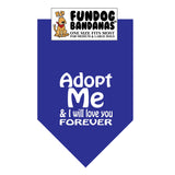 Wholesale 10 Pack - Adopt Me & I will love you forever (white ink) Bandana - Assorted Colors - FunDogBandanas