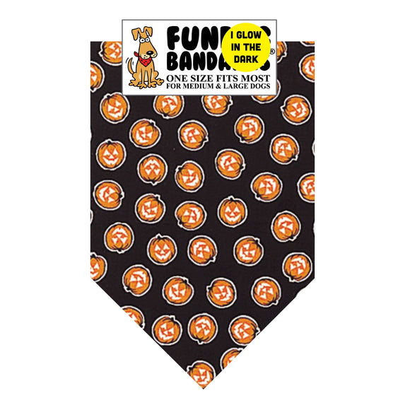 Wholesale 10 Pack - T0071 Bandana, All Over Glow Pumpkin - FunDogBandanas