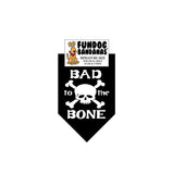 Wholesale 10 Pack - Bad to the Bone Bandana - Black Only