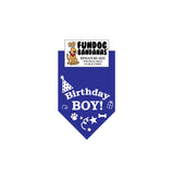 Wholesale 10 Pack - Birthday Boy Bandana - Royal Blue - FunDogBandanas