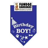 Wholesale 10 Pack - Birthday Boy Bandana - Royal Blue - FunDogBandanas