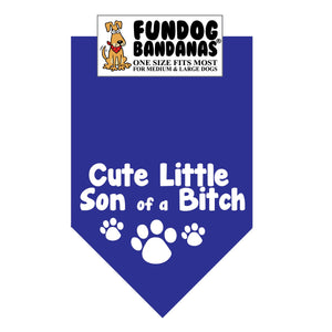 Wholesale 10 Pack - Cute Little Son of a Bitch Bandana - Assorted Colors - FunDogBandanas