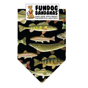 Fish Dog Bandana, One Size Fits Most for Medium to Large Dogs - Limited Edition