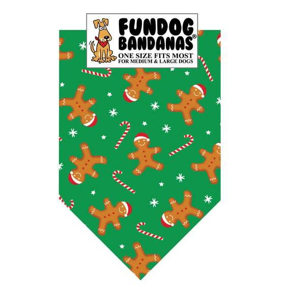 Gingerbread People with Candy Canes Bandana