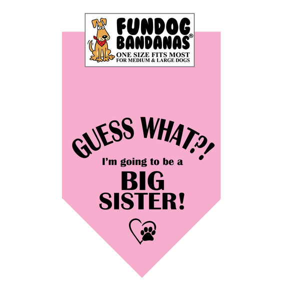 Guess What?! I'm going to be a Big Sister! Bandana - FunDogBandanas