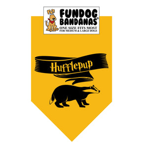 Wholesale 10 Pack - HP Hufflepup Bandana - Gold Only - FunDogBandanas
