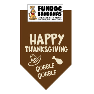 Happy Thanksgiving Gobble Gobble Bandana - FunDogBandanas