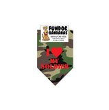 Wholesale 10 Pack - I Love My Soldier Bandana - Green Camo Only - FunDogBandanas