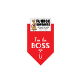 Wholesale 10 Pack - I'm the Boss Bandana - Assorted Colors - FunDogBandanas