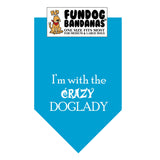 Wholesale 10 Pack - I'm with the CRAZY DOGLADY Bandana - Assorted Colors - FunDogBandanas