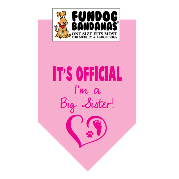 Wholesale Pack - It's OFFICIAL I'm a Big Sister! - Light Pink Only
