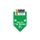 Wholesale 10 Pack - Kiss Me! I'm IRISH Bandana - Green Only - FunDogBandanas