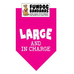 Wholesale 10 Pack - Large & In Charge Bandana - Assorted Colors - FunDogBandanas