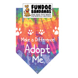 Wholesale 10 Pack - Make a Difference Adopt Me (white ink) Bandana