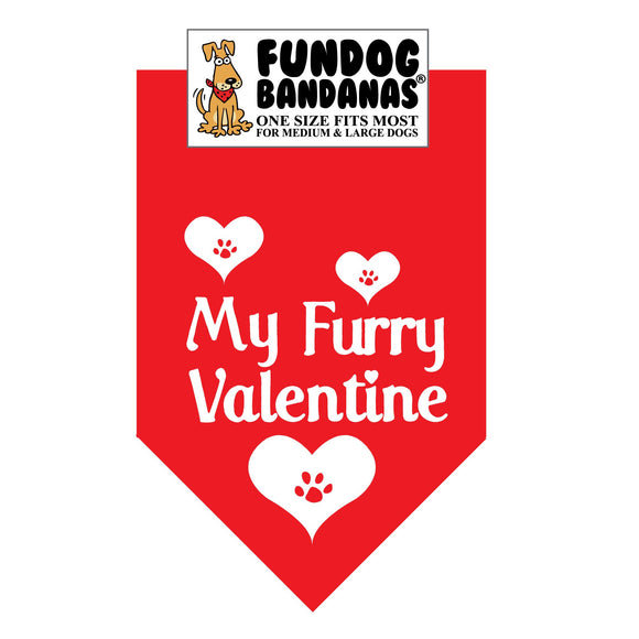 Wholesale 10 Pack - My Furry Valentine Bandana - Assorted Colors - FunDogBandanas