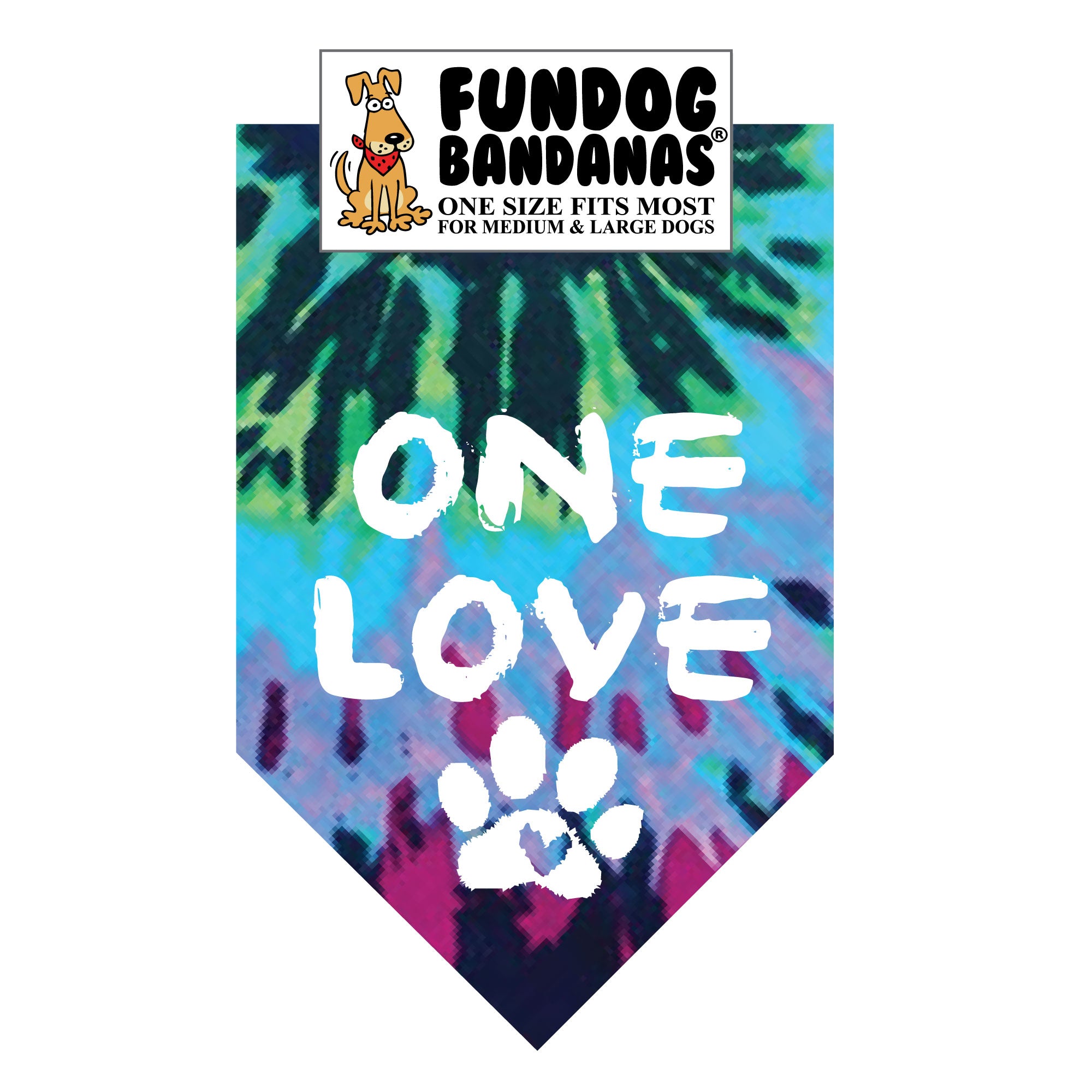 ONE LOVE Tie Dye Bandana - Limited Edition – FunDog Bandanas (DogPerk)