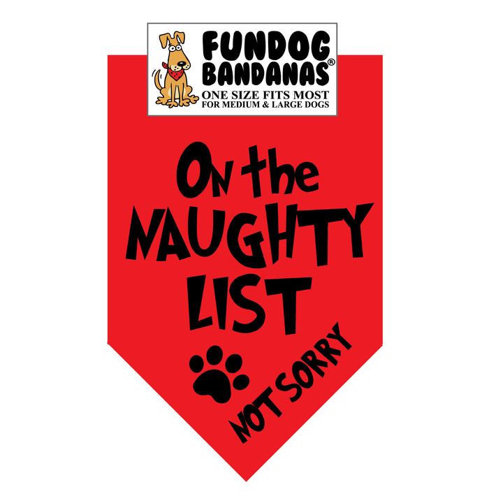 Wholesale Pack - On the Naughty List  Not Sorry BANDANA