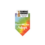 Wholesale 10 Pack - Peace Love Adopt Dog Bandana - Tie Dye Only