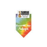 Peace Love Adopt Dog Bandana