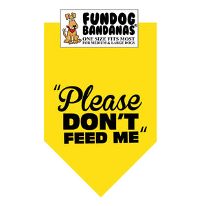 Wholesale 10 Pack - Please Don't Feed Me Bandana - Assorted Colors - FunDogBandanas