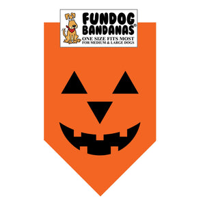 Wholesale 10 Pack - PumpkinFace - Orange Only - FunDogBandanas