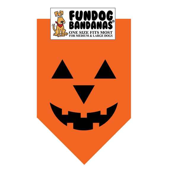 Wholesale 10 Pack - PumpkinFace - Orange Only - FunDogBandanas