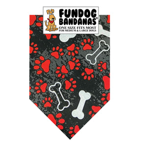 Red Paws & Bones Bandana