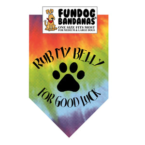 Wholesale 10 Pack - Rub My Belly for Good Luck Bandana - Assorted Colors