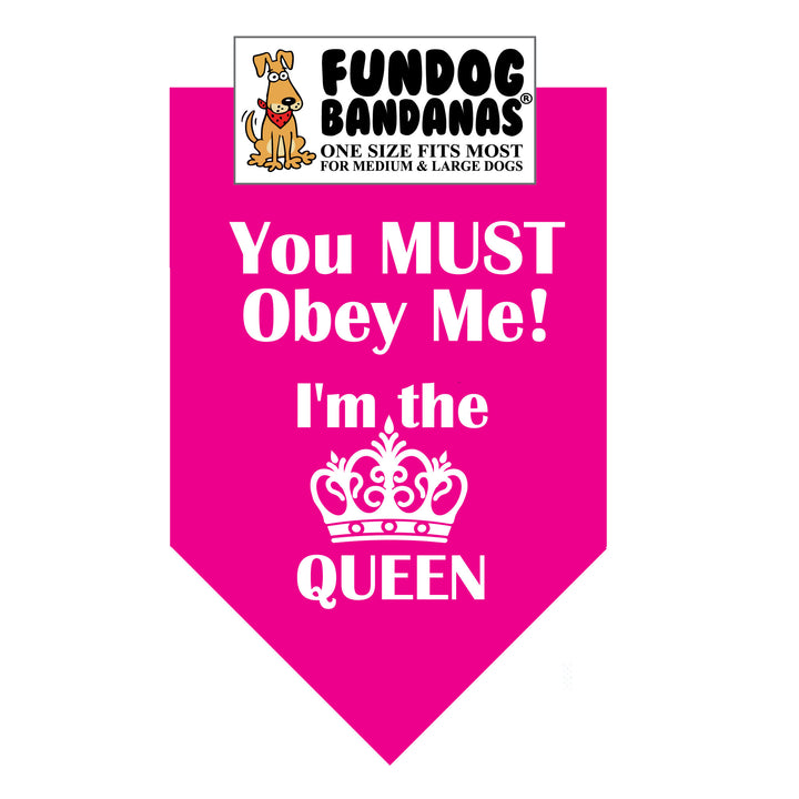 Wholesale Pack - You must obey me. I'm the Queen!  BANDANA